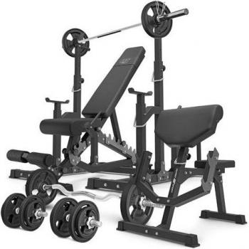 Banco multifuncional Marbo Sport MS5 – Kit de entrenamiento con peso de 83 kg