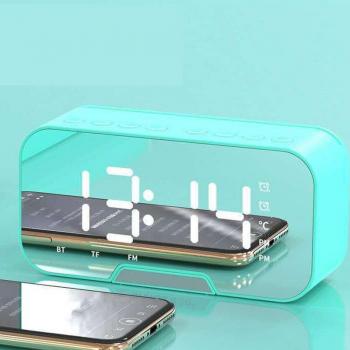 Multifunctional Bluetooth Speaker Alarm Clock with LED Mirror