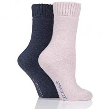 Frosted Pink Wool‑Blend Boot Socks for Women – 2 Pair