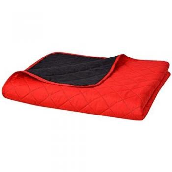 VidaXL Red and Black Double-sided Bed Cover 170x210 cm