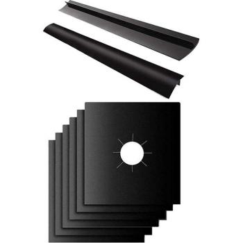 6 Pcs Stove Burner Covers + 2 Pcs Silicone Counter Space Protectors