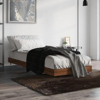 VidaXL Bettrahmen Braun Eiche 75x190 cm Holzwerkstoff