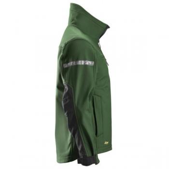 Chaqueta Soft Shell Snickers Workwear 1200 AllroundWork Verde Forestal-Negro