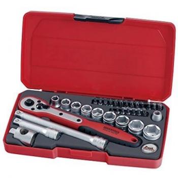 Teng T3834 3/8-Inch Square Drive Socket And Bit Set (34-Piece)