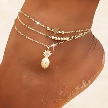 Women's Gold Leaf Ankle Bracelet