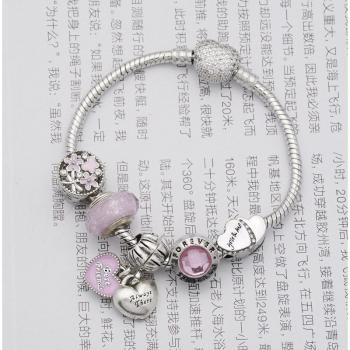 Pendentif Rose Amour Serpent os Brico Femme Grand Trou Perles