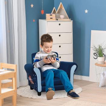 Homcom Homcom Child Armchair Kids Mini Sofa Chair With Armrest, Blue, none