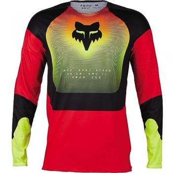 FOX 360 Revise Maglia Motocross M, Nero/Rosso/Giallo, Alta visibilità
