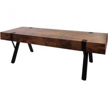 Meuble TV 744 – Table basse TV en métal, dimensions 42x120x40 cm, couleur chêne sombre