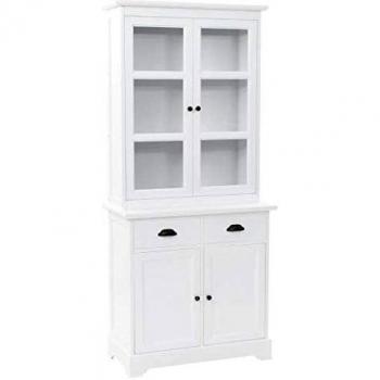 Vitrinenschrank mit 4 Türen MDF Kiefer