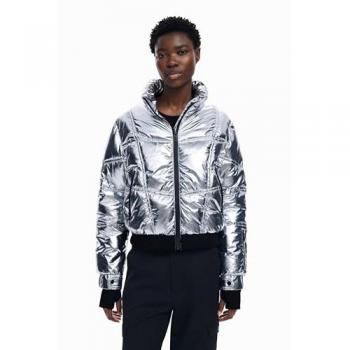Desigual, Casaco brilhante com capuz, PoliÉSter, Preto, S