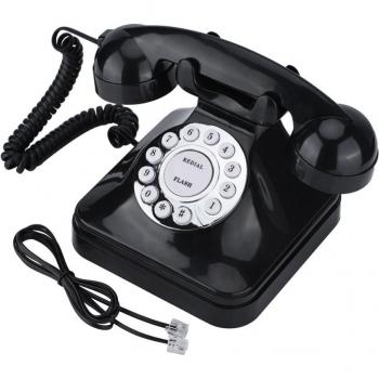 Teléfono Fijo Clásico Negro