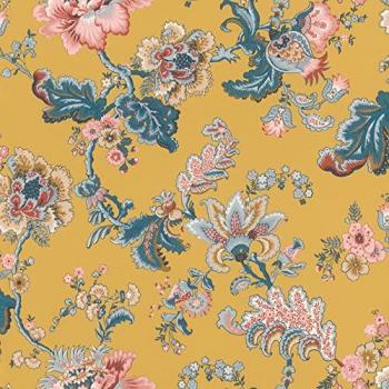 Rasch Vliestapete Sophia, botanische Motive, 0.53 x 10.05 m, Blau