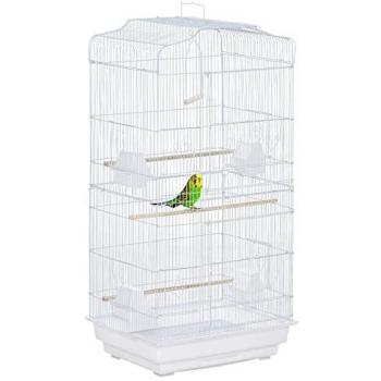 Elegant White Bird Cage with Stand and Swing