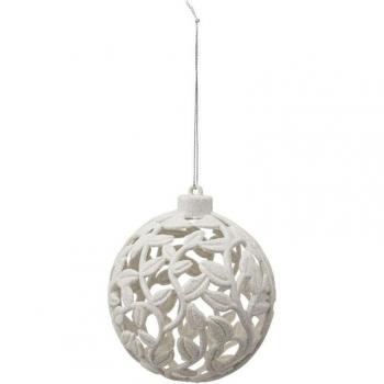 Décoration Sapin Boule 10 cm Paillettes Blanches