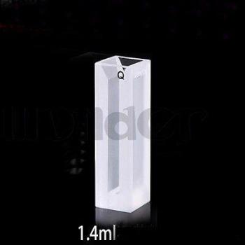 4mm Inside Width Micro Quartz Cuvette Cell 1400µl with Frosted Walls and Lid