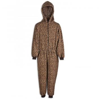 Caramel Leopard Print Hooded Onesie