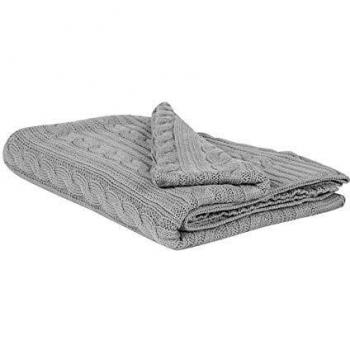 Couverture en Coton Gris Clair 110 x 180 cm Style Scandinave