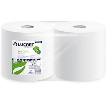 Bobinas de Papel Limpieza Industrial Blanca Lucart Eco 1000S – Paquete 2