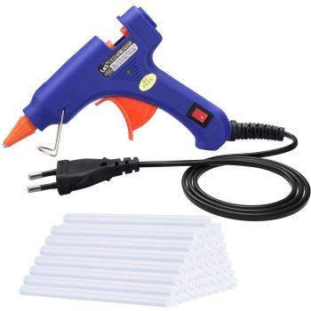 TopElek Pistola Colla Grilletto Flessibile con 50 Pezzi Stick di Colla Alta Temperatura