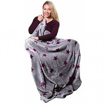 Decke grau/lila Snug Me Supersoft STARS