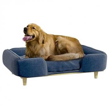 Sofá para Mascotas PawHut Cama Elevada para Perros Grandes 30 kg 96x66x24 cm Azul