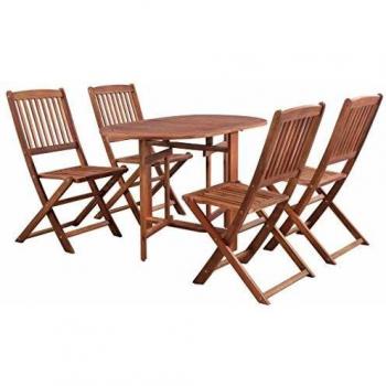 VIDAXL 5 pz Set da Pranzo da Giardino, Set tavolo e sedie da giardino in Legno Massello di Acacia