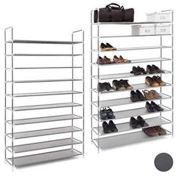 Scarpiera SalvaSpazio 2×XXL, 10 livelli, 50 paia di scarpe – Grigio