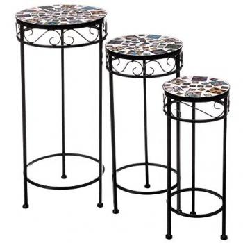 Ixia Black/White/Orange 3-Piece Bistro Table Set
