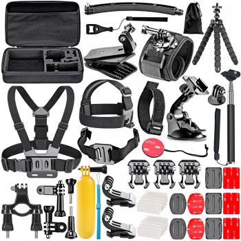 NEEWER Kit d'accessoires pour caméra d'action 50 en 1 compatible avec GoPro Hero 11 10 9 8 7 6 5 4 GoPro Max GoPro Fusion Insta360 DJI Osmo Action Action 2 AKASO, et plus
