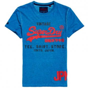 Superdry Herren Pullunder Shirt Shop Duo Tee, Blau (Nue Wave Blue D1V), X-Large