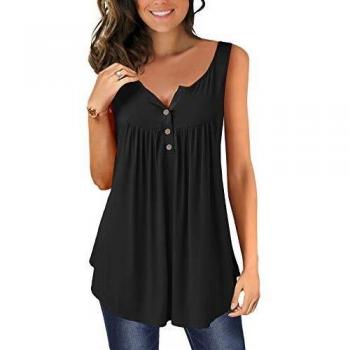 Small Size Black V‑Neck Casual Women’s Tunic