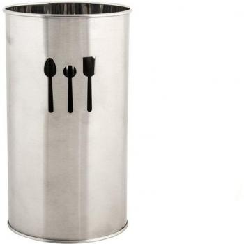 Cestino per posate in acciaio inox Argentato 10x10x18