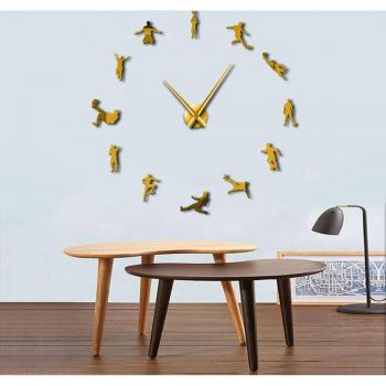 3D Wall Clock Football Players Decor