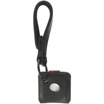 Herschel Keyring Damen – Leder & Tile Mate, schwarz, universell