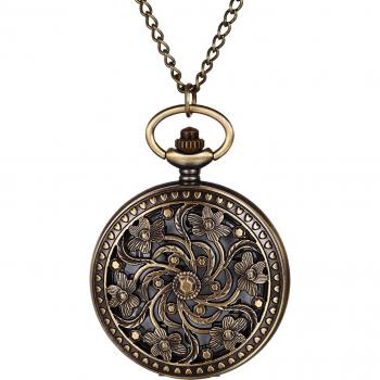 Antique Bronze Pocket Watch with Retro Design