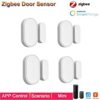 Sensor de Ventana Inteligente ZigBee, Conexión Inalámbrica, Compatible con Smartthings y TUYA
