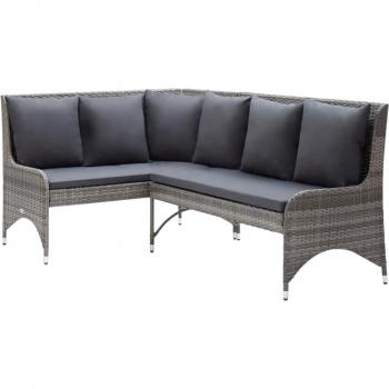 Set de Sofás Rattan Esquina Jardín Gris