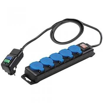 Rallonge Multiprise Étanche 5 Prises IP44 Allemande Importée Câble 5m H07RN-F 3G1,5