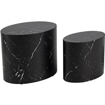 Mice Black Oval Coffee Table Pair