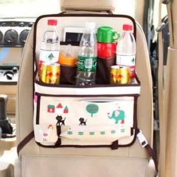 Full‑Function Car Seat Storage Bag – Bear/Kitty Travel Essential