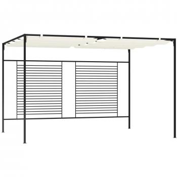 Pavillon mit ausziehbarem Dach 3x4x2,3 m in Cremeweiß 180 g/m²