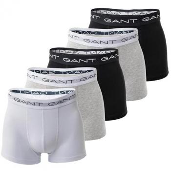 GANT Men's 5-Pack Trunk Boxer Shorts with Logo Waistband