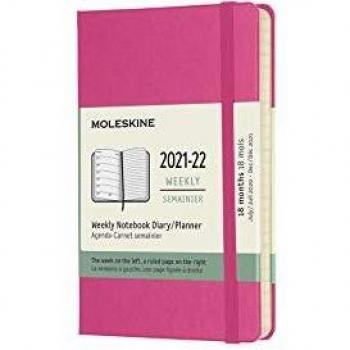 Moleskine 2022 18-Month Weekly Pocket Hardcover Notebook : Bougainvillea Pink