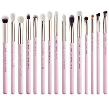 Jessup 15‑teiliges Natur‑Augenpinsel-Set für Lidschatten, Concealer, Augenbrauen, Eyeliner und Rouge – T294