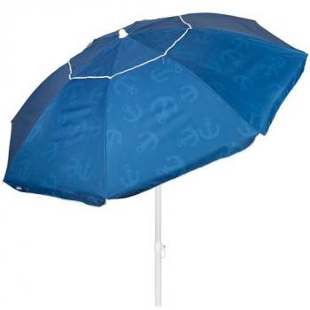Sombrilla Portátil 220 cm con Bolsa de Transporte, Azul Anclas