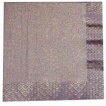 SERVIETTES OUATE 3 PLIS ARGENT 33X33 CM /20