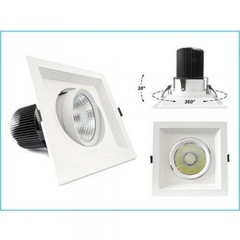 Faro LED COB 30W 220V Da Incasso Quadrato Bianco Naturale Orientabile