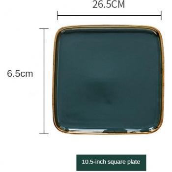 Nordic Emerald Ceramic Steak Plate