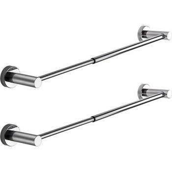 Adjustable Chrome Towel Rack 2-Pack 15.2 to 27.8 Inches for Bathroom